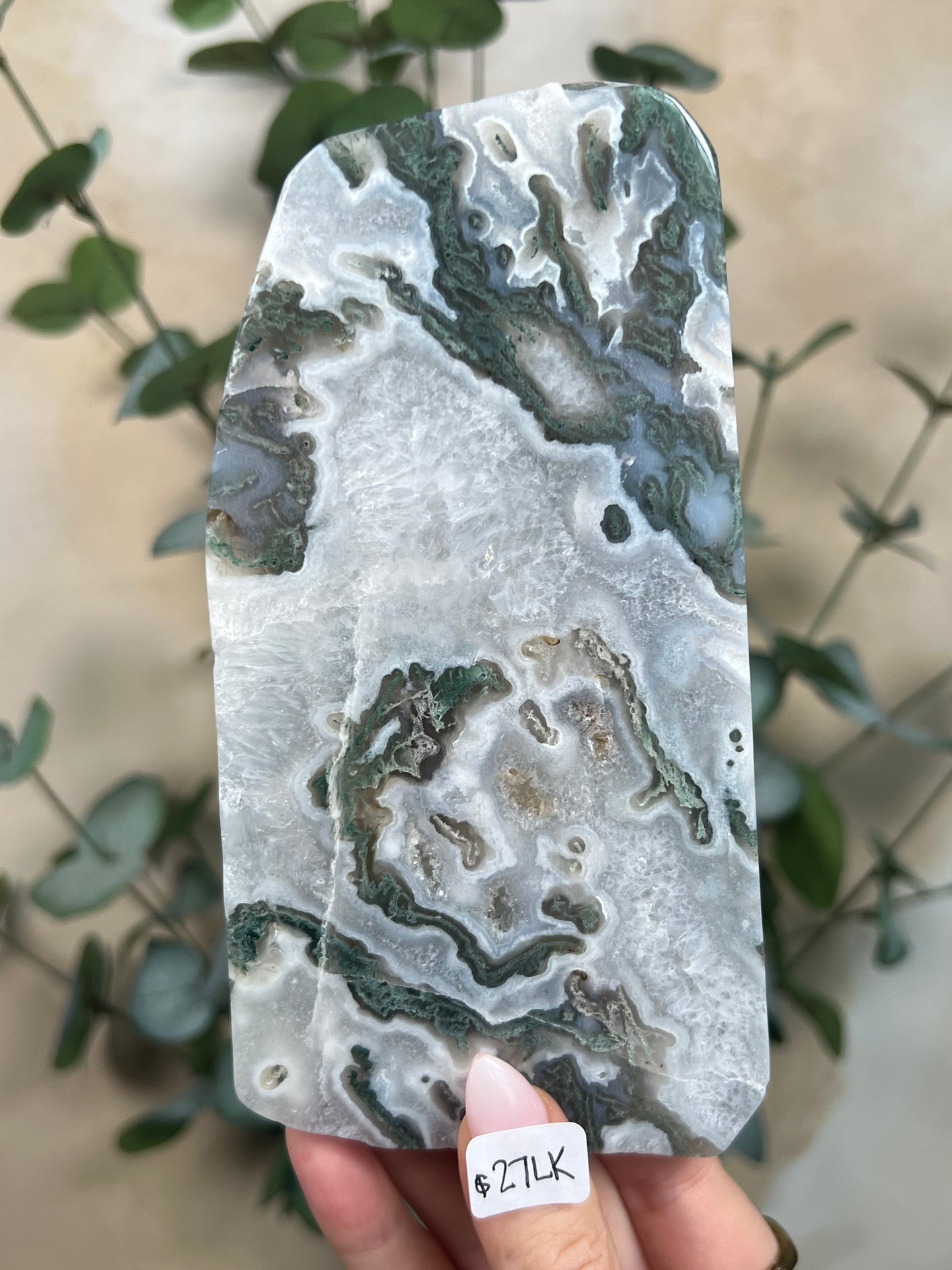 Moss Agate Slabs with Stands (6 options)